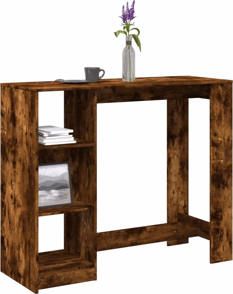 Maison Exclusive - Tavolo da bar con ripiano in rovere affumicato 124x46x103,5 cm Materiale ligneo