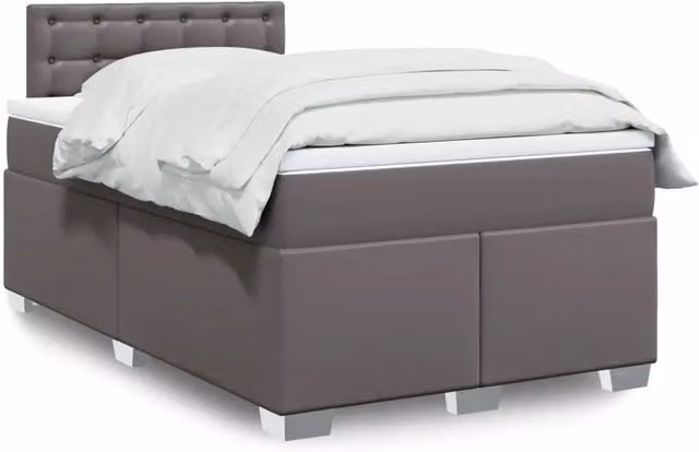 Giroletto a Molle con Materasso Grigio 120x200 cm in Similpelle 3286118
