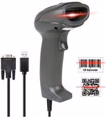 Lettore barcode professionale Hamlet HBCS2D100US per codici lineari e bidimensionali, USB e seriale, Grigio