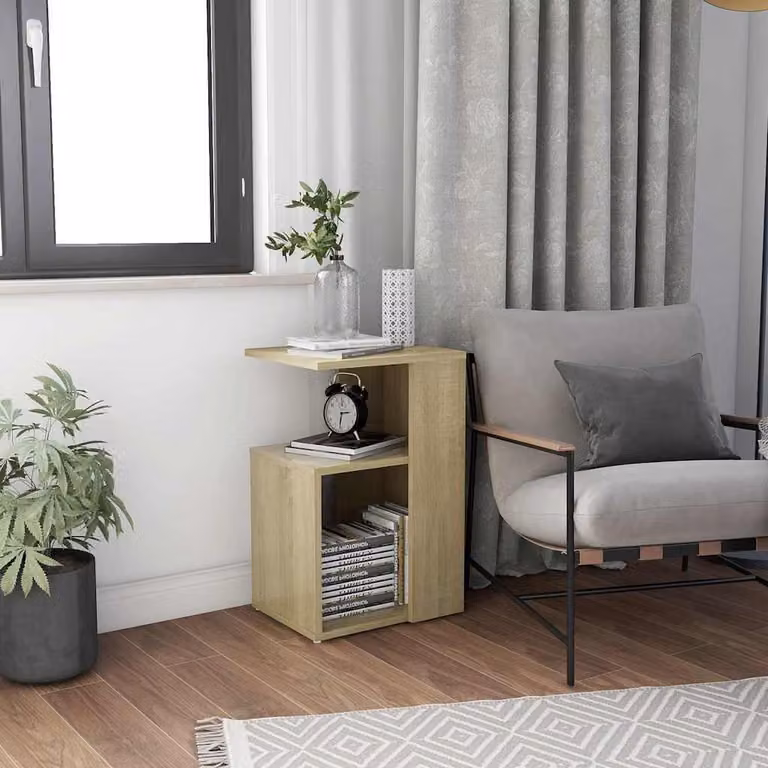 vidaXL Tavolino Moderno in Legno Rovere Sonoma, Colore Beige/Marrone, L/P/H: 36 x 30 x 56 cm