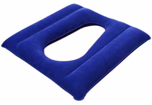 Cuscino ad aria antidecubito, forato, gonfiabile, per sedia a rotelle e letto, per alleviare la pressione