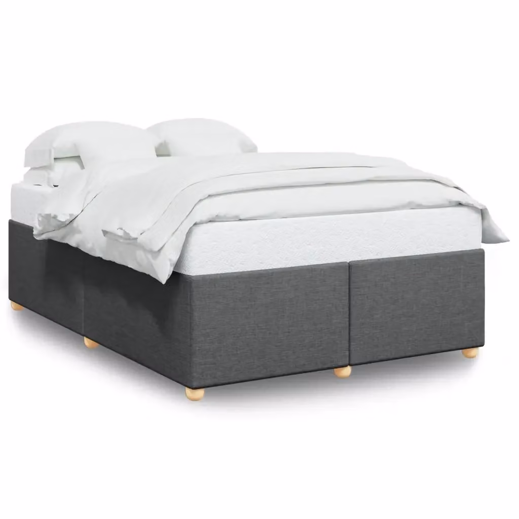 vidaXL Giroletto senza Materasso in Tessuto Grigio con Struttura in Legno di Pino L/P/H: 140 x 190 cm – 2