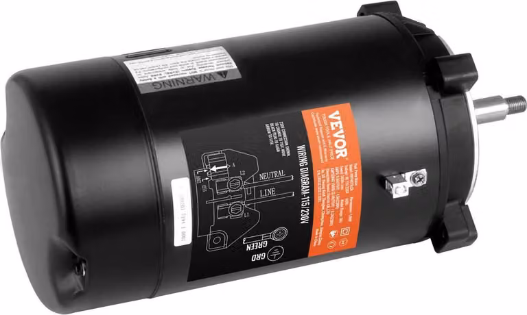 Motore per pompa piscina 1 HP 115/230 V 9,8/4,9 A 56 J 3450 giri/min Condensatore 90 μF/250 V