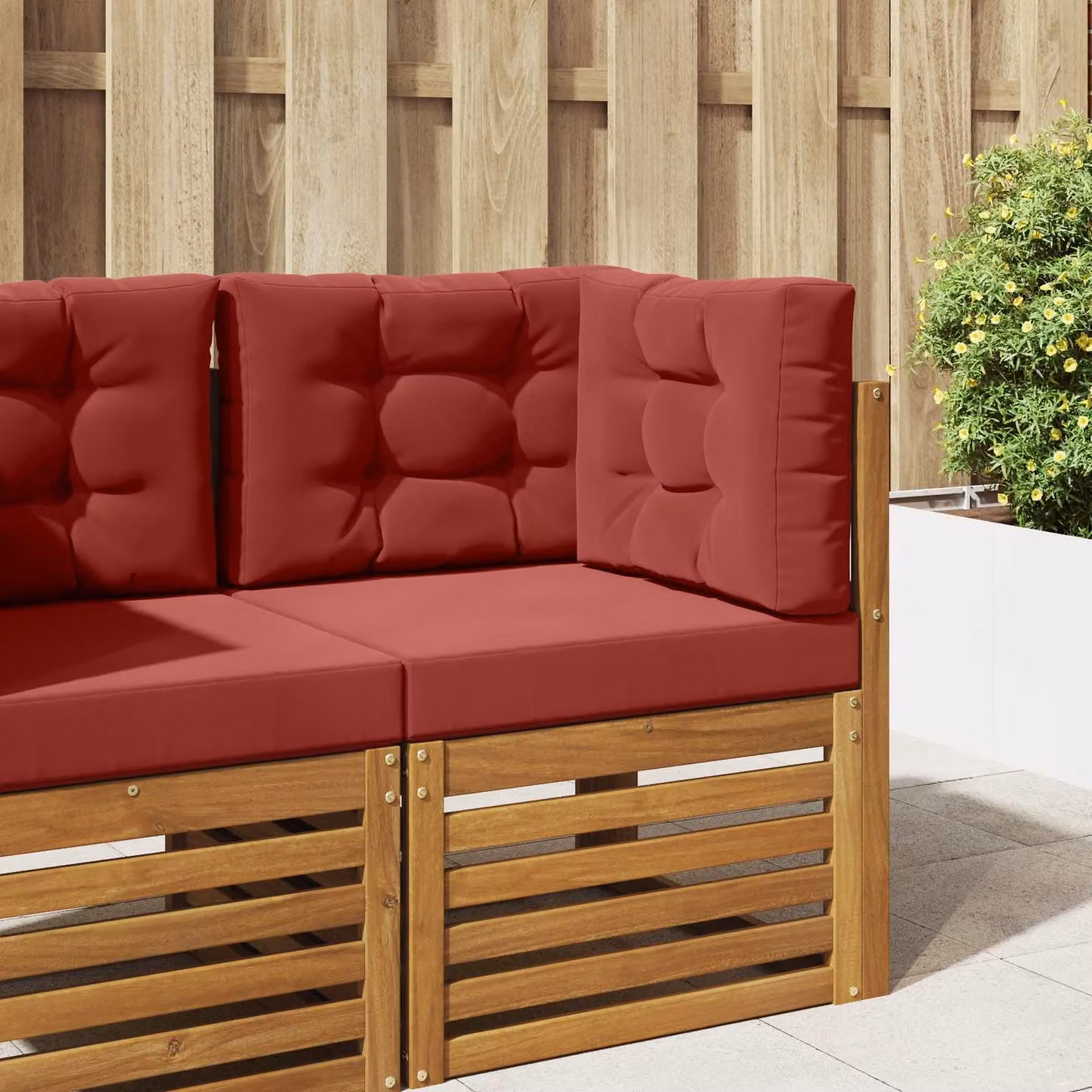 vidaXL Cuscino per divano da esterno in poliestere rosso, L 60 cm x P 60 cm x H 60 cm