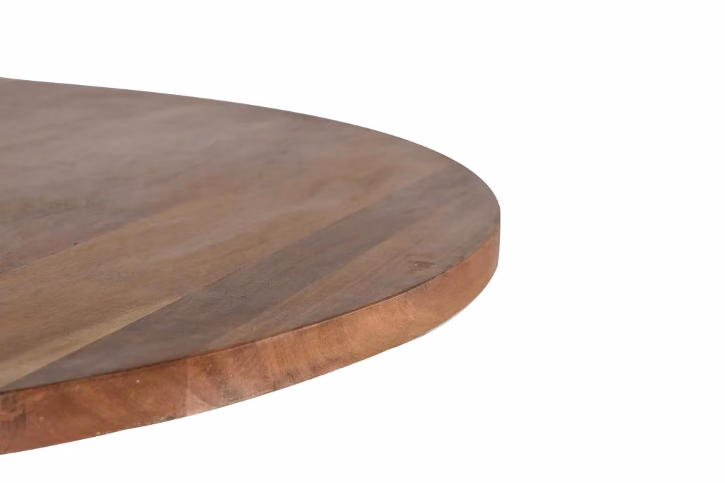Tavolo da pranzo rotondo in legno di acacia e metallo stile industrial Giner y Colomer marrone e nero – 2