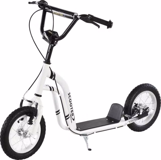 Monopattino Bambini con Manubrio Regolabile ¨C zephmum ¨C Bianco 120x58x85-95cm