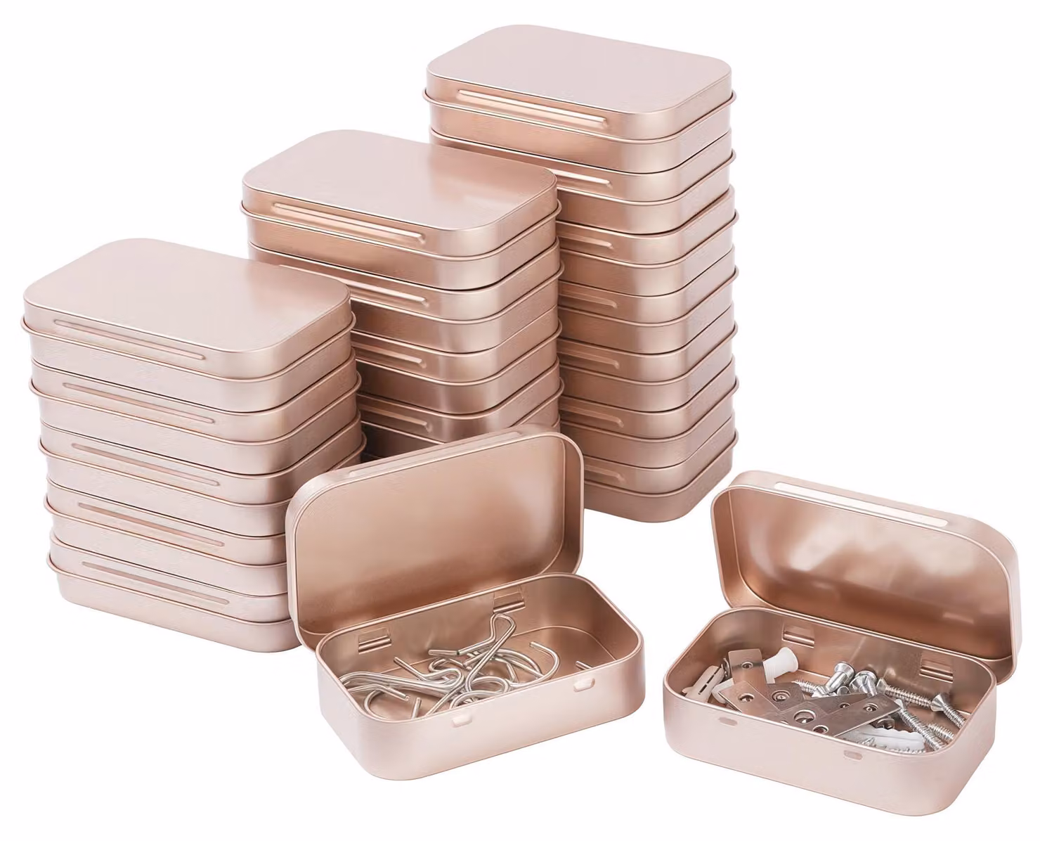Omgoods - Set di 20 mini scatole metalliche con coperchio a cerniera per l'organizzazione