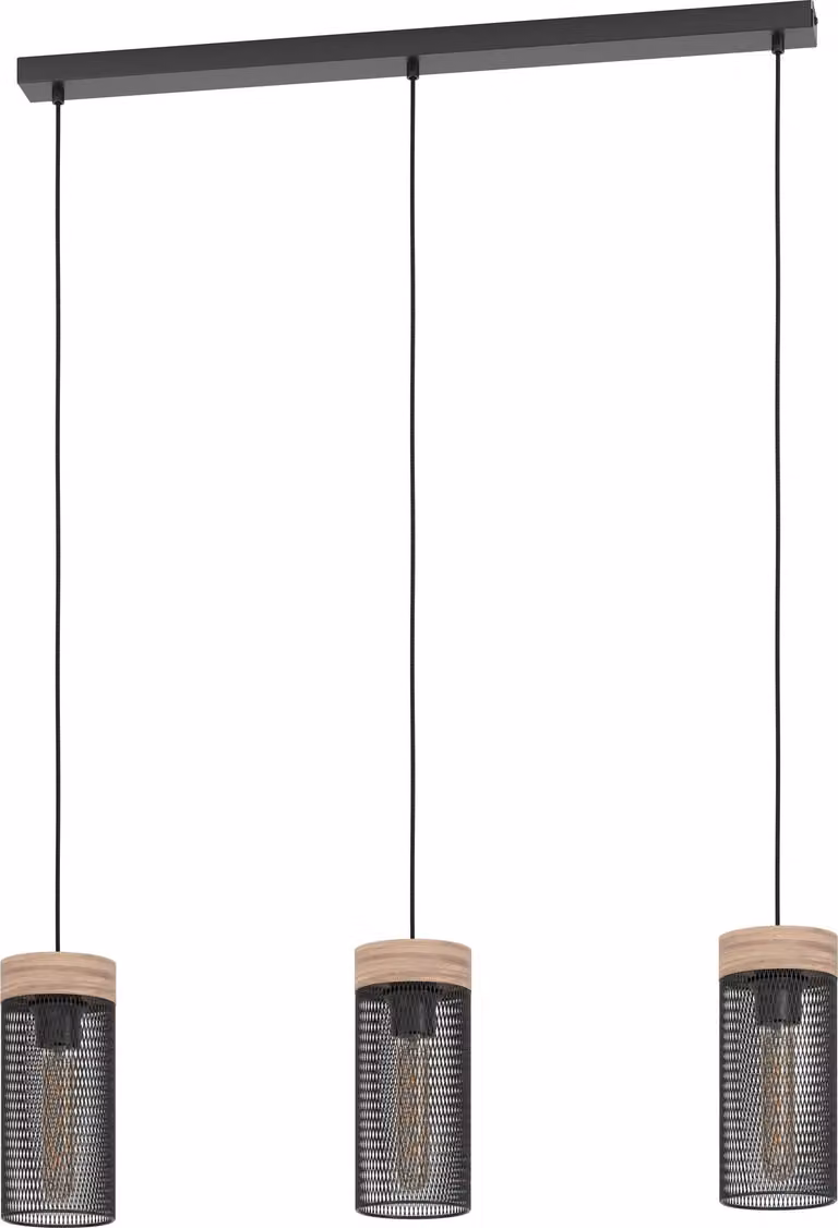 EGLO Kilnsdale, Supporto flessibile, Nero, Marrone, Nero, Marrone, Acciaio, Legno, Cilindro, Nero
