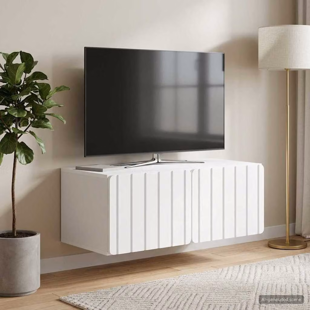 vidaXL Mobile Porta TV da Muro Moderno Bianco L: 78,5 cm, P: 41 cm, H: 30 cm