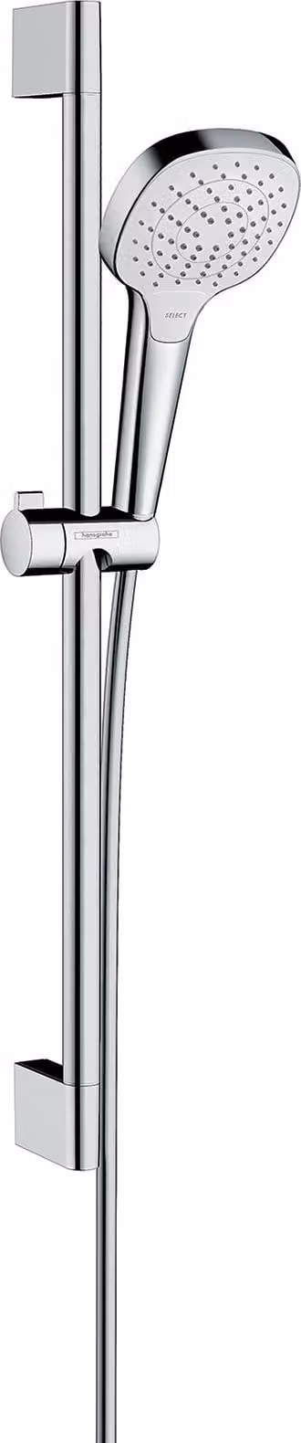 hansgrohe Croma Select E Ensemble de douche Vario EcoSmart avec barre de douche 65 cm, blanc/chrome, 26583400, 26583400