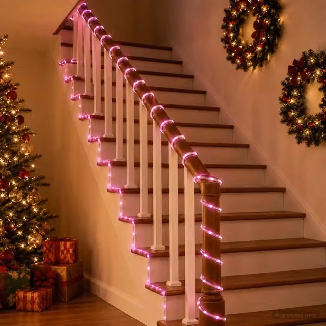 Tubo luminoso LED di Natale 2400 LED Rosa 100 m 42050440
