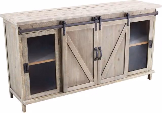 Madia per soggiorno Industrial in Acciaio Legno cm 142x41x76 - SHERLOCK