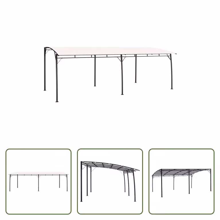 The Living Store Protezione solare da giardino 6x3x2,55 m Bianco crema