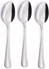 Set di 3 cucchiai da tavola Impero in acciaio inox 18/10 color argento cromo lucido, lunghezza: 20,5 cm