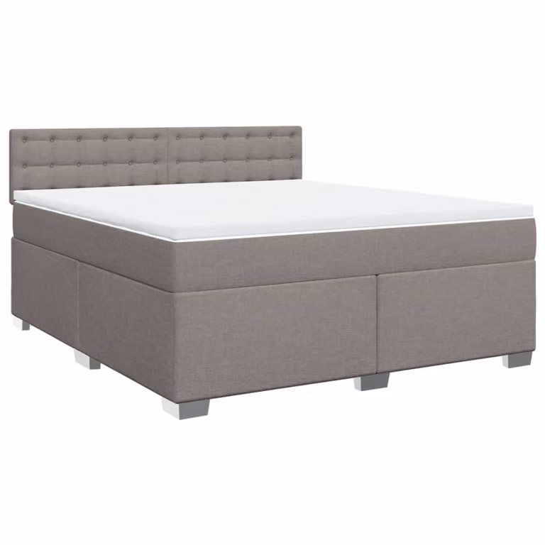Giroletto a Molle con Materasso Tortora 180x200 cm in Tessuto