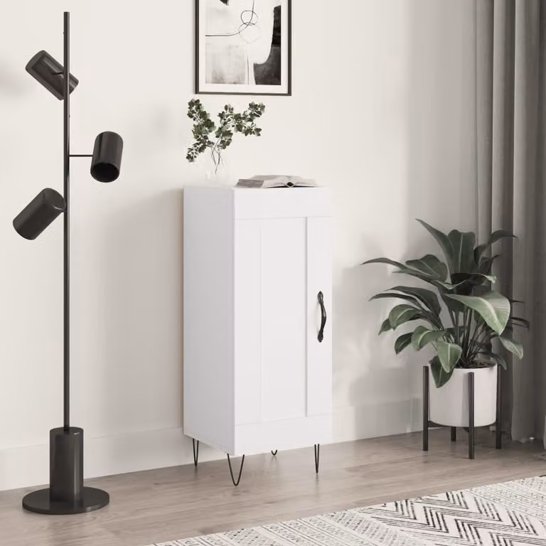 Credenza moderna bianca vidaXL in legno e metallo L/P/H: 34,5 x 34 x 90 cm