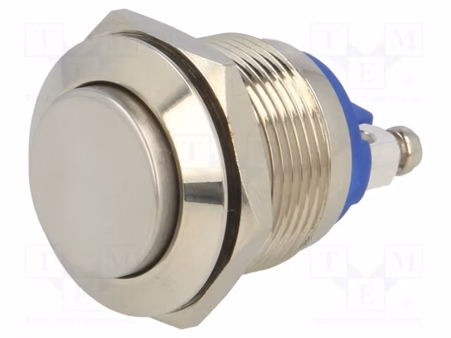 1 interruttore di sicurezza a 2A/36VDC, normalmente aperto (OFF), con commutazione a contatto (ON), modello GQ19H-10/N, con pulsante di azionamento, grado di protezione IP65