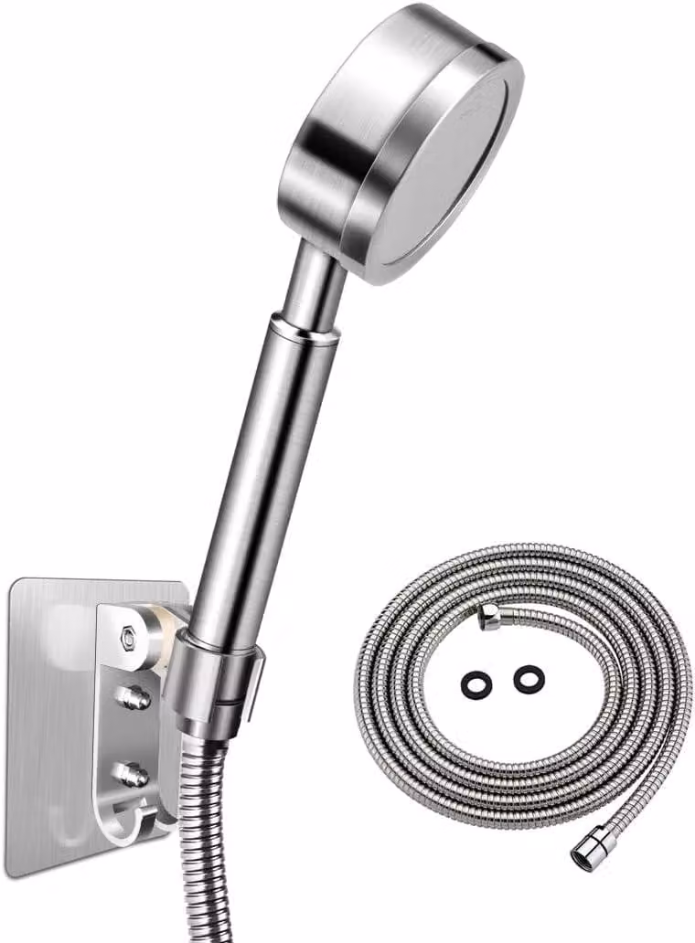 Rubinetto manuale, lunghezza 1,5 metri, acciaio inossidabile, senza cromo, a risparmio idrico, per il bagno