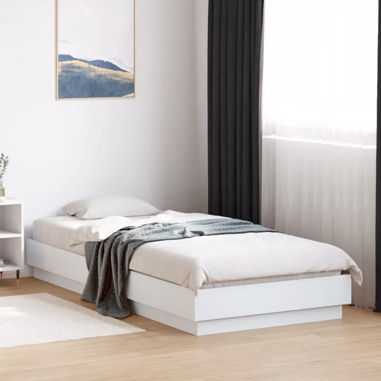 vidaXL Giroletto Bianco in Legno con Doghe Fisse L/P: 100 x 200 cm