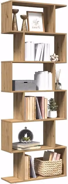 Libreria vidaXL con 6 Ripiani in MDF Marrone Moderno L: 70 cm, P: 24 cm, H: 193 cm – 2