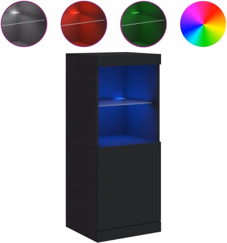 Credenza con Luci LED Nera 41x37x100 cm