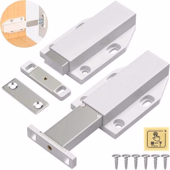 Chiusura magnetica a pressione per porte e cassetti di grandi dimensioni - Sistema Push to Open (confezione da 2)