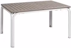 Tavolo da esterno allungabile Nardi ALLORO 140 in polipropilene Bianco e Beige L/P/H: 140-210 x 100 x 73 cm