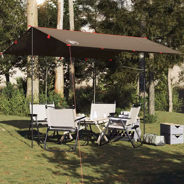 Telone da campeggio impermeabile vidaXL in poliestere marrone 366x306 cm
