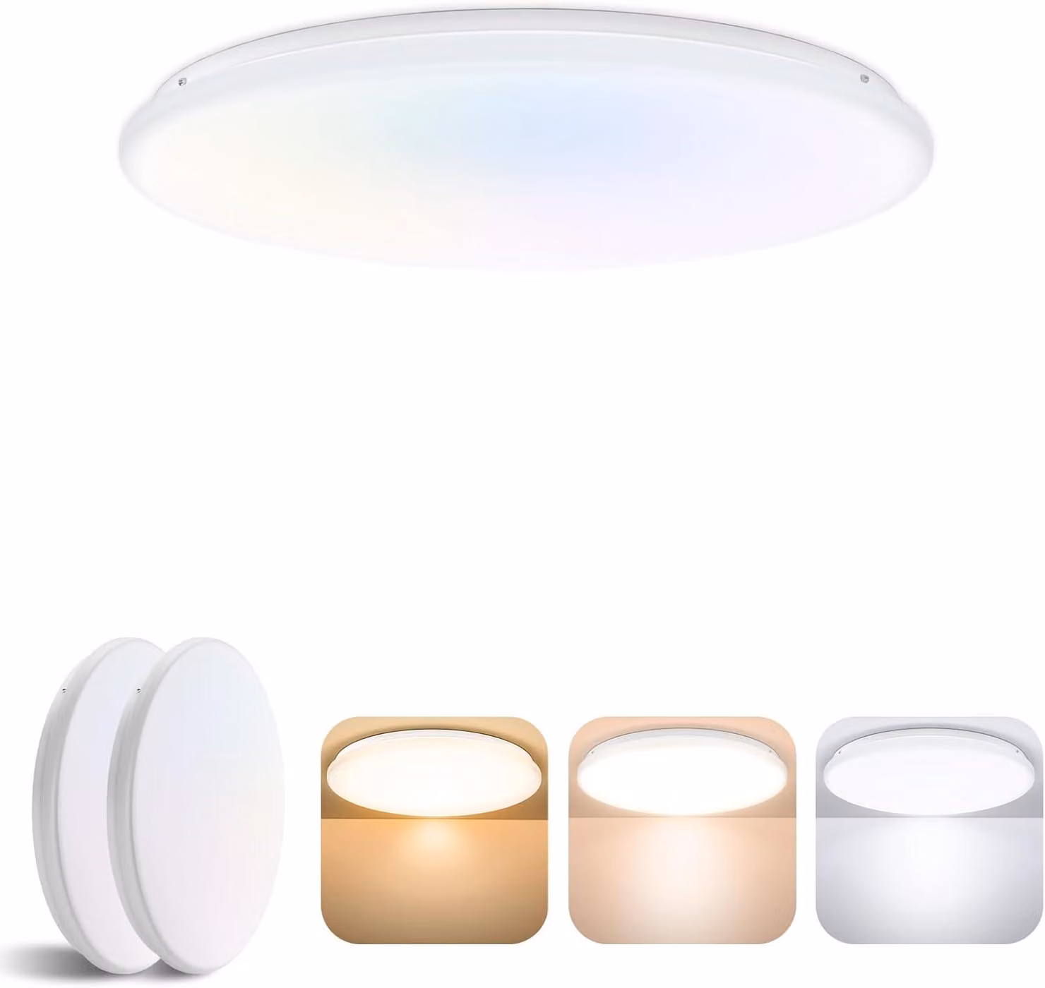 Pannello LED rotondo, 24 W, 2520 lumen, 3 colori, vetro resistente all'acqua, diametro 33 cm