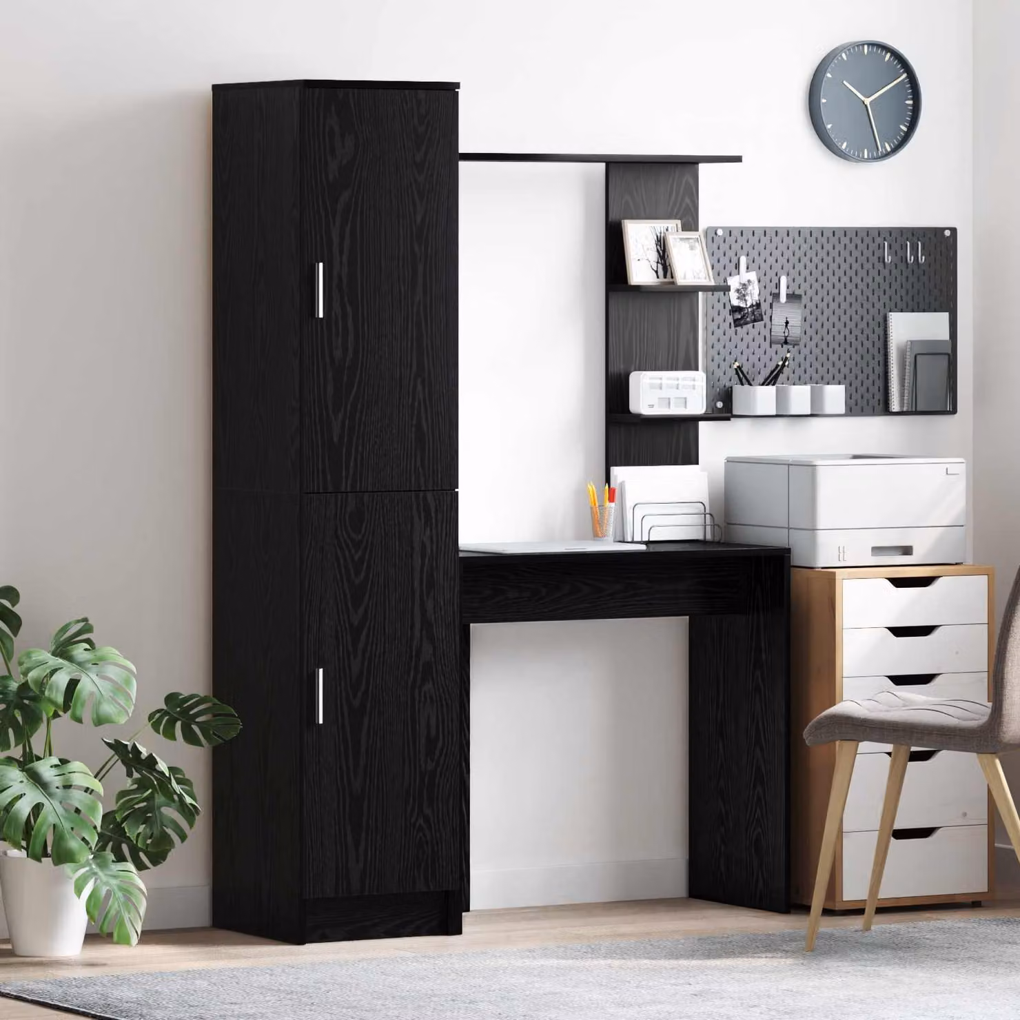 Maison Exclusive - Scrivania 2 pcs Rovere Nero