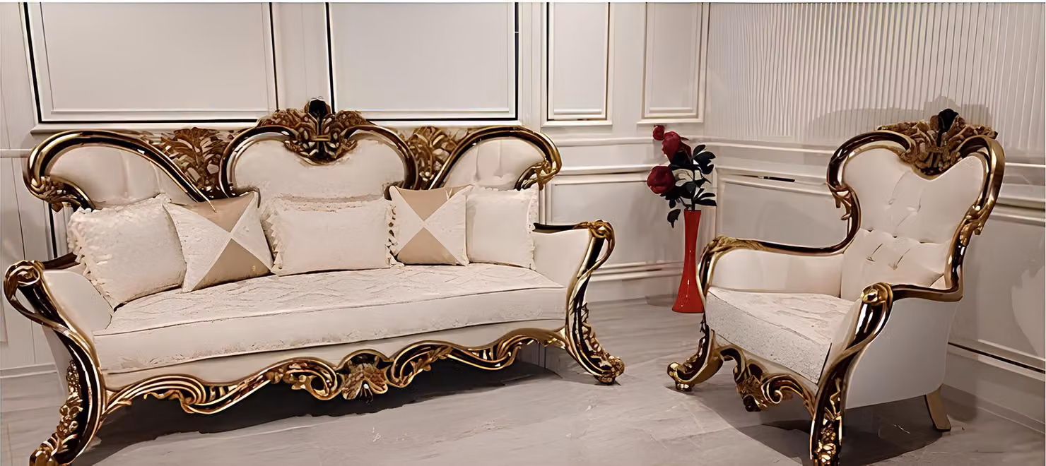 Sofagarnitur Klassisch Barock Rokoko 3+1 Sitzer Couchen Möbel Komplett
