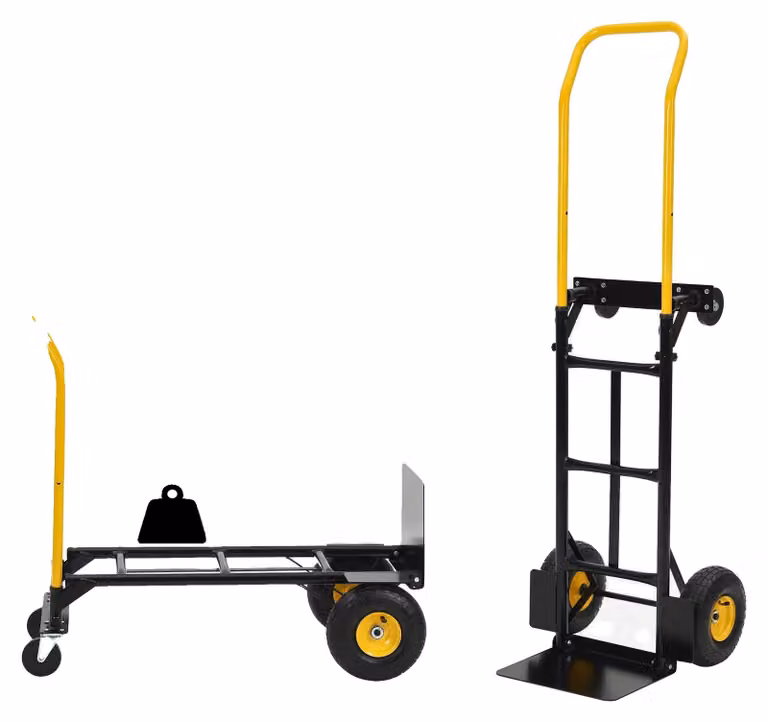 Carrello a mano, capacità di carico 800 lb, design pieghevole, colore oro