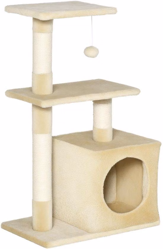 Cuscino a forma di granchio in sisal e morbido peluche per gatti - 30x50x81 cm