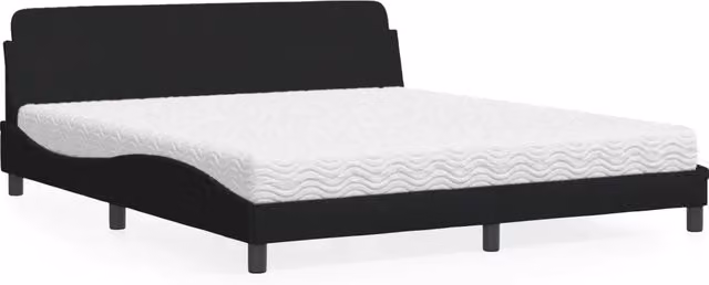 Letto con Materasso Dover vidaXL in Tessuto Nero L: 180 cm, P: 200 cm, H: 185 cm – 1
