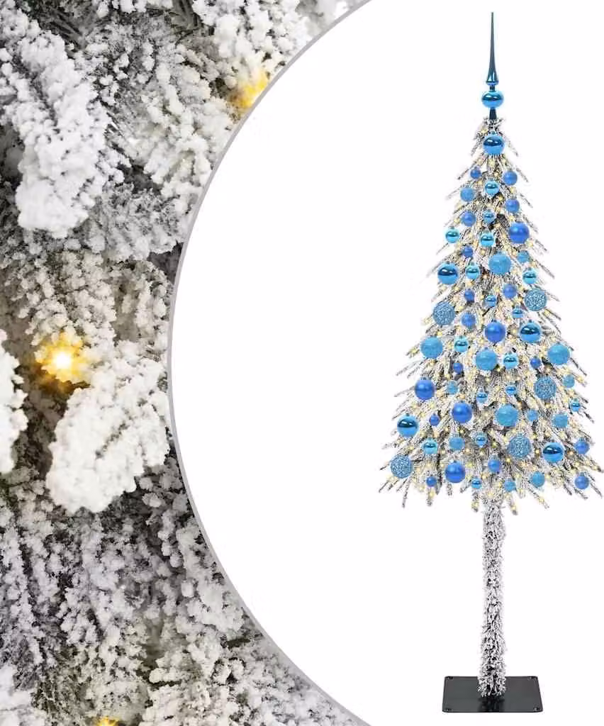 Albero di Natale con 300 LED bianchi da 180 cm in PE e acciaio