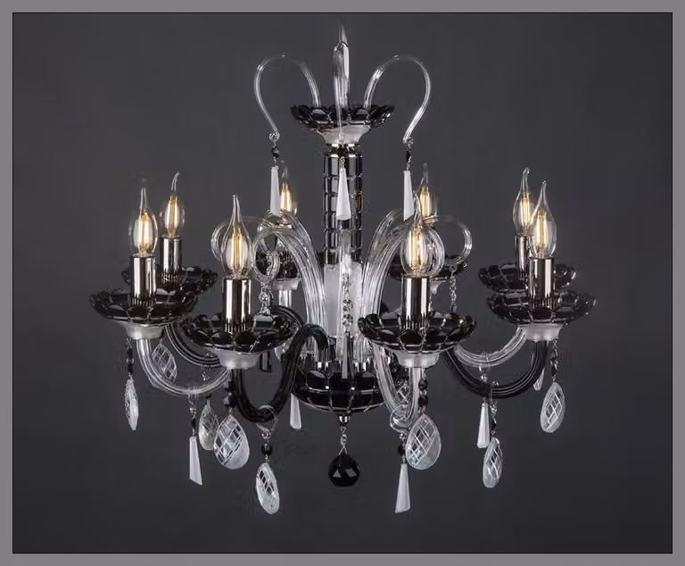 Kronleuchter Bohemia Decken Leuchte Schwarze Kristall Lampe Lampen Leuchten