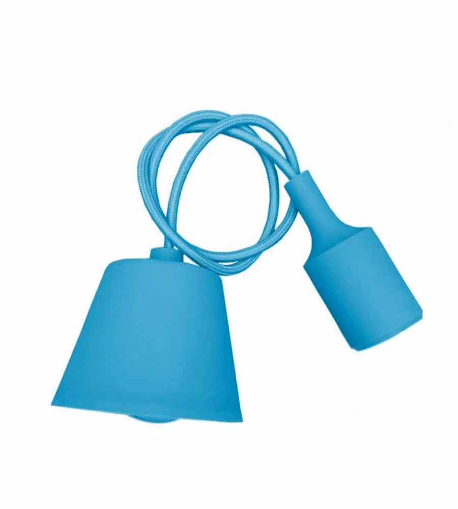 Portalampada a Sospensione E27 (Max 60W) in Silicone Azzurro