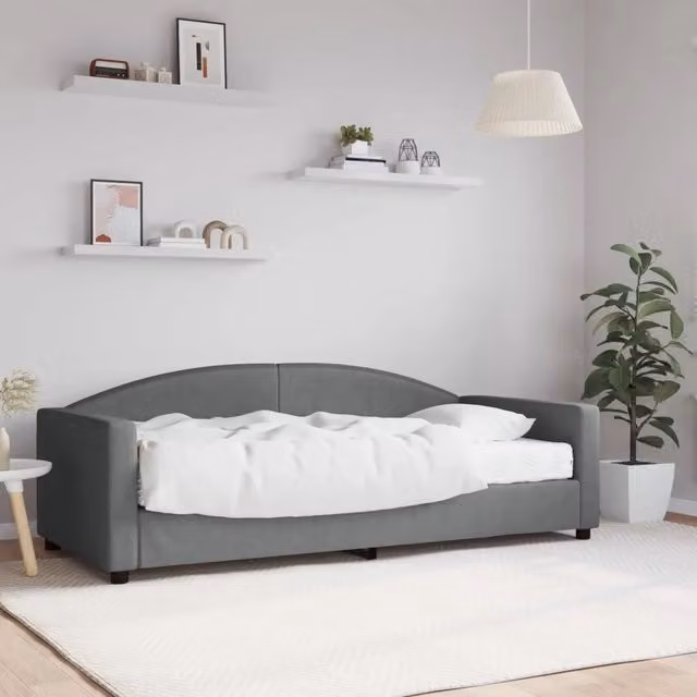 Divano Letto con Materasso-Sofa Letto-Daybed Grigio Scuro 90x190 cm in Tessuto 944185