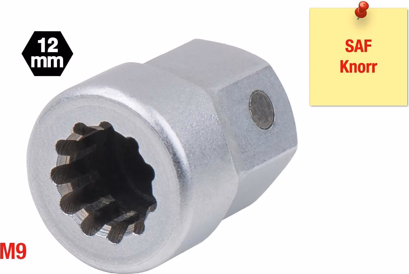 KS TOOLS Inserto speciale multidente M9 con magnete per selle SAF e Knorr - 460.2619