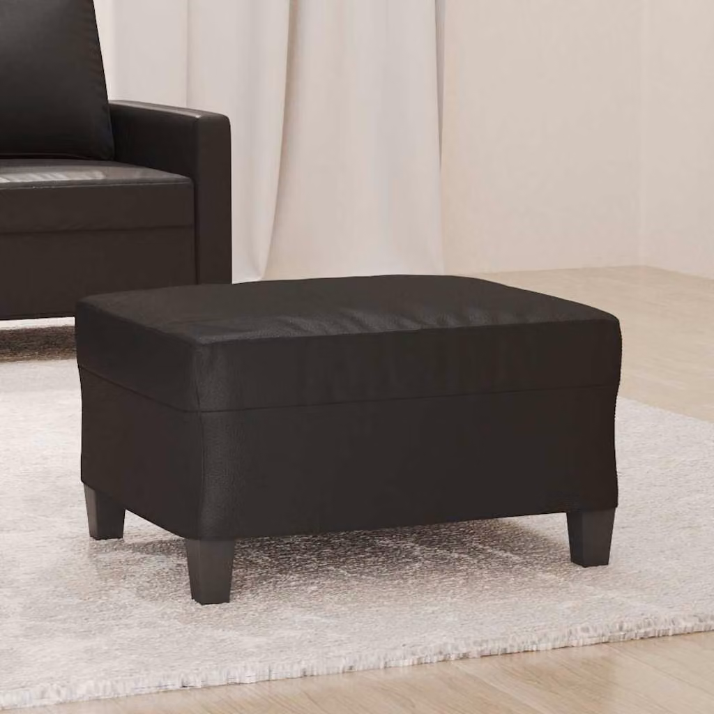 vidaXL Poggiapiedi Moderno in Similpelle Nero L: 70 cm, P: 55 cm, H: 41 cm