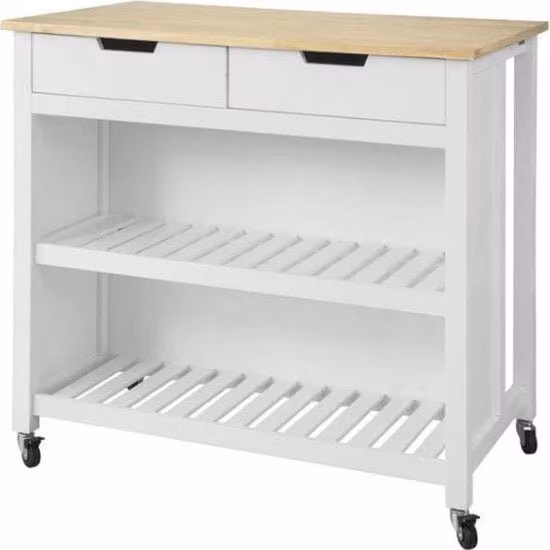 Cucina a muro - Cassettiera - Servizio - Cassetto di archiviazione - Bianco - Legno - 100 x 60 x 94 cm