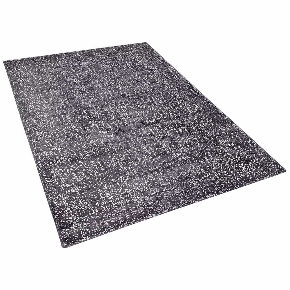 Tappeto da soggiorno Beliani in viscosa con design astratto moderno, grigio e argento, L: 230 cm, P: 160 cm – 2
