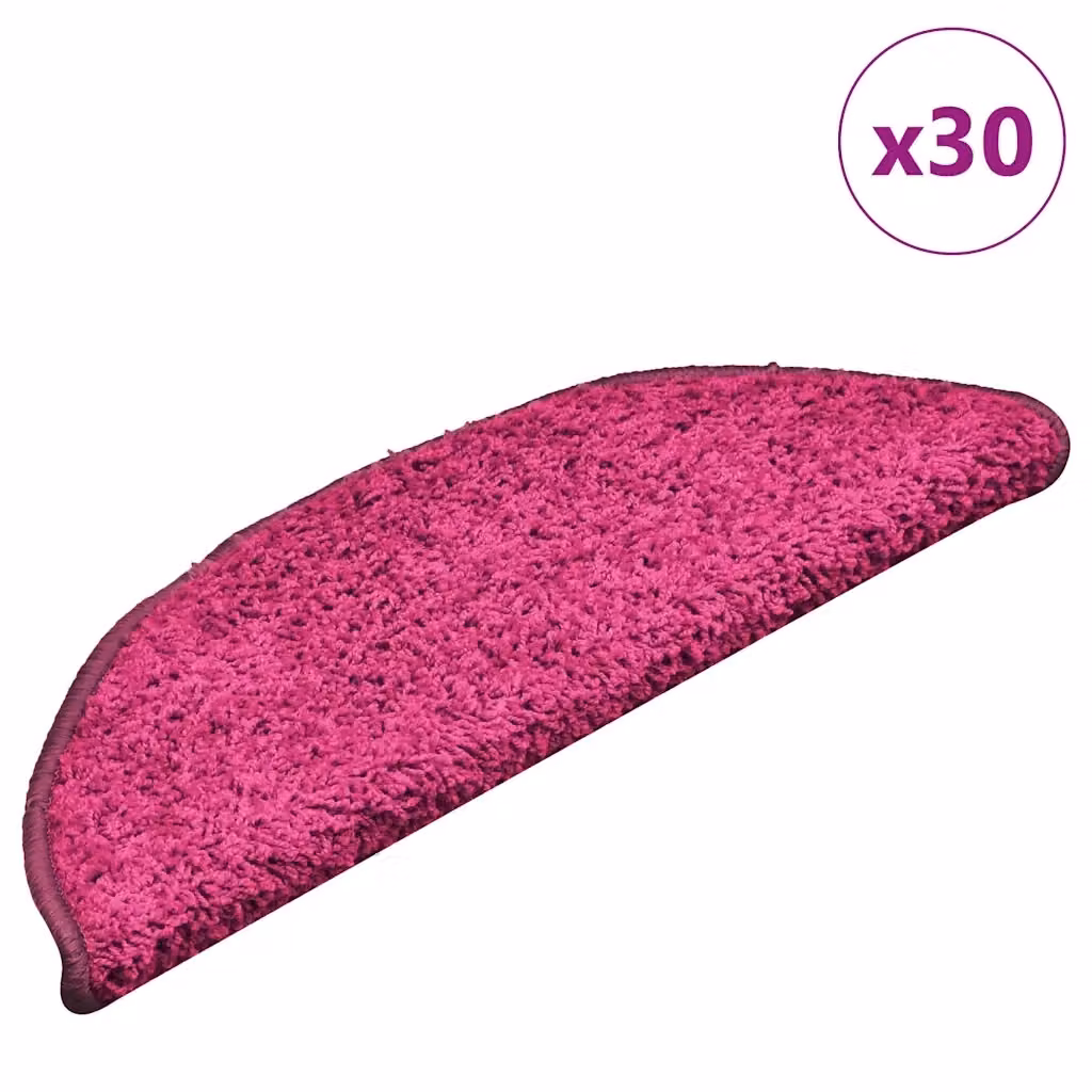 Set di 30 tappetini per scale semicircolari vidaXL, colore rosa, antiscivolo e fonoassorbenti, L: 56 cm, P: 20 cm, H: 3 cm – 2