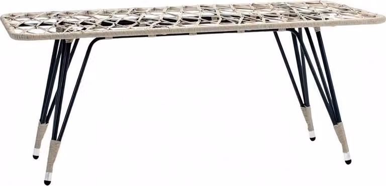 Couchtisch Luxus Grau Rattan Moderner Design stilvoll Kaffeetisch Hochwertig