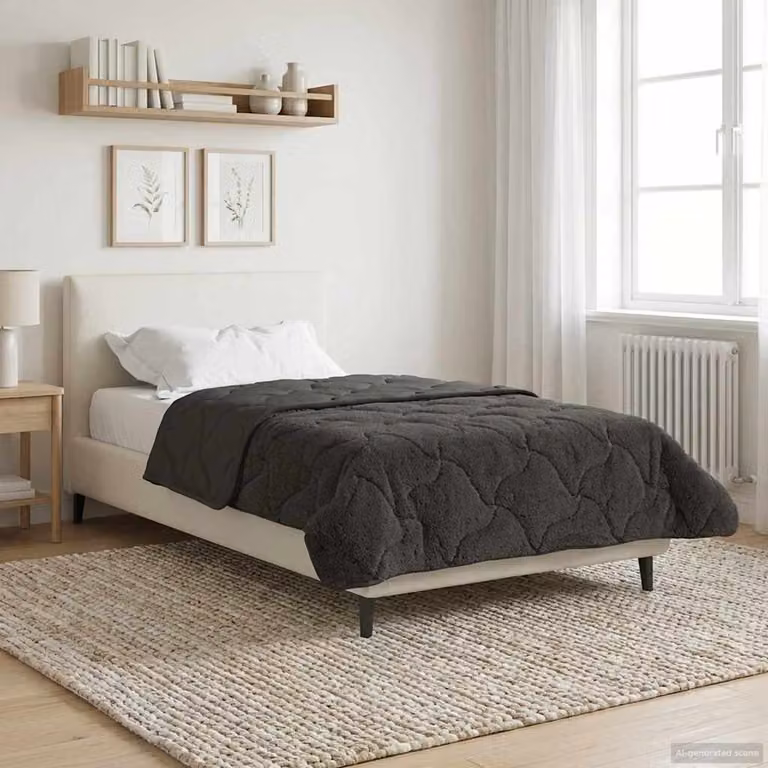 vidaXL Piumone Invernale in Microfibra Traspirabile e Reversibile, Antracite, L 155 x P 220 cm