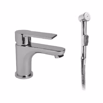 Mereo Dita - Miscelatore lavabo con doccetta bidet, cromato CBE10105D