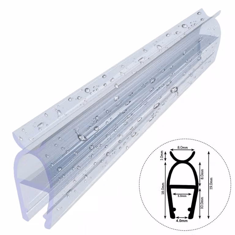 Guarnizione per doccia D09 4-5mm -130cm Guarnizione di ricambio per box doccia in vetro