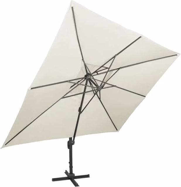Ombrellone a sbalzo con doppia cima Sabbia 400x300 cm 312369