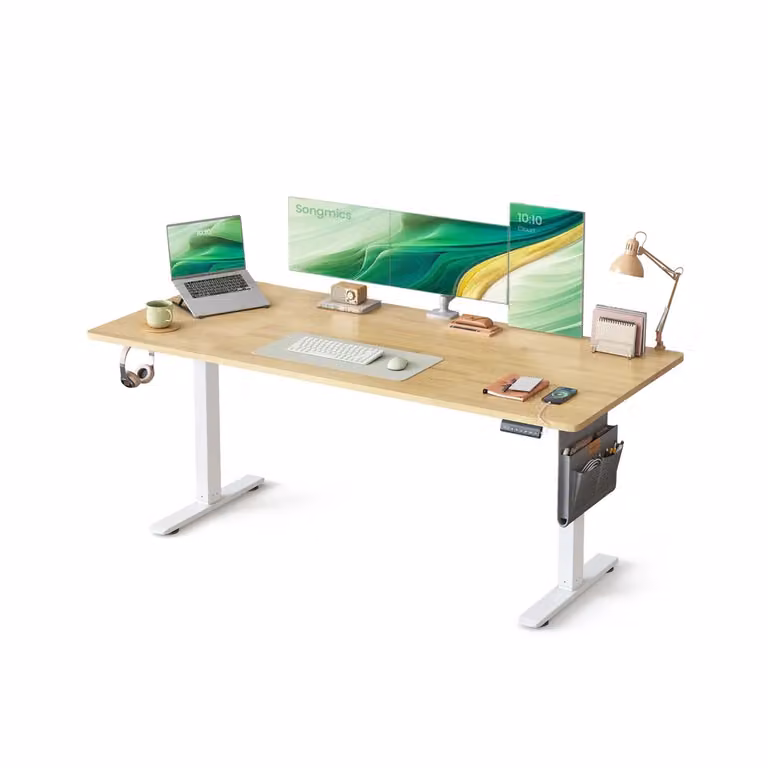 Scrivania Regolabile in Altezza Scrivania Elettrica per Lavoro in Piedi, Rovere Dorato / 80 x 180 x (72-120) cm (P x l x H)