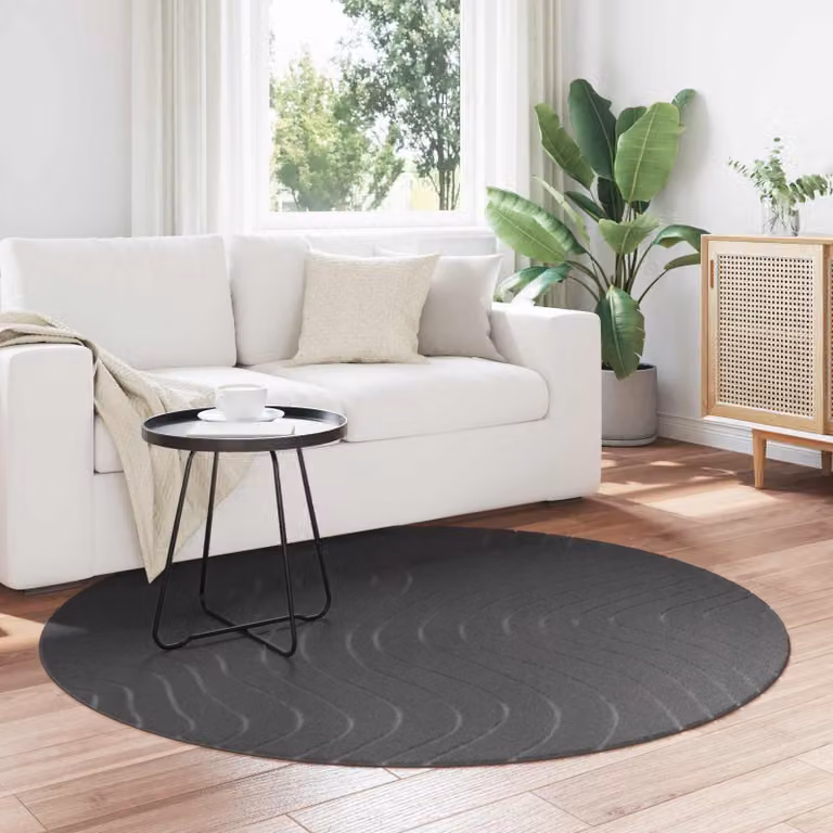 Tappeto rotondo vidaXL PALMERAS per interno ed esterno, Antracite, Ø 120 cm